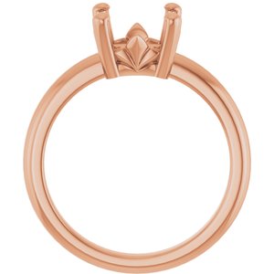 10K Rose Gold 8x8 mm Cushion Ring Mounting – image 4