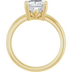 18K Yellow Gold 8x8 mm Cushion Ring Mounting – image 3