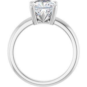 10K White Gold 8x8 mm Cushion Ring Mounting – image 3