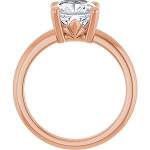 14K Rose Gold 8x8 mm Cushion Ring Mounting – image 3