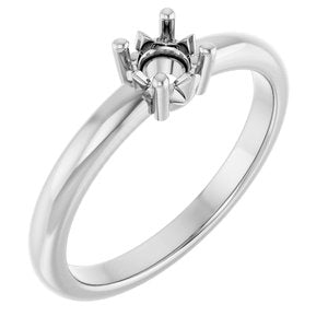 18K Palladium White Gold 4.4 mm Round Ring Mounting – image 2