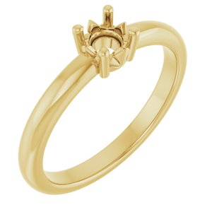 18K Yellow Gold 4.4 mm Round Ring Mounting – image 2