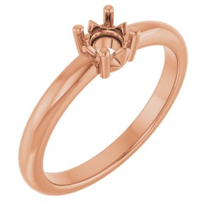 14K Rose Gold 4.4 mm Round Ring Mounting – image 2