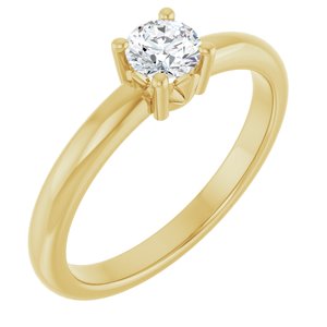 10K Yellow Gold 4.4 mm Round Ring Mounting