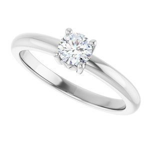 10K White Gold 4.4 mm Round Ring Mounting – image 8