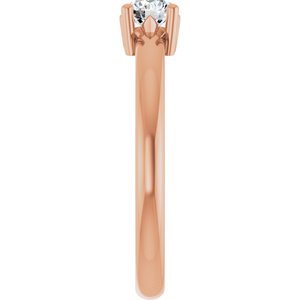 14K Rose Gold 4.4 mm Round Ring Mounting – image 7