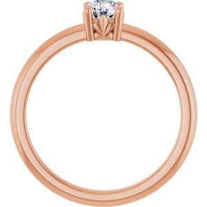 10K Rose Gold 4.4 mm Round Ring Mounting – image 3