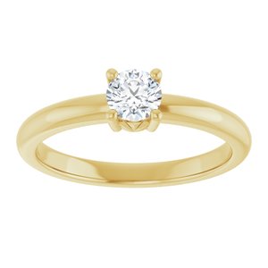 10K Yellow Gold 4.4 mm Round Ring Mounting – image 5