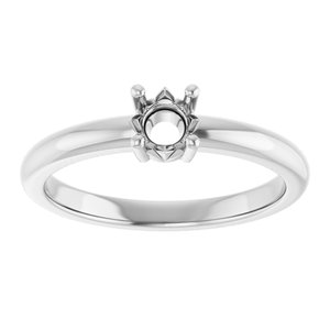 18K Palladium White Gold 4.4 mm Round Ring Mounting – image 6