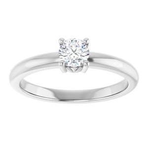 18K White Gold 4.4 mm Round Ring Mounting – image 5