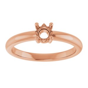 14K Rose Gold 4.4 mm Round Ring Mounting – image 6