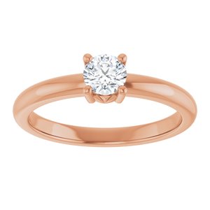 10K Rose Gold 4.4 mm Round Ring Mounting – image 5