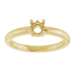 18K Yellow Gold 4.4 mm Round Ring Mounting – image 6
