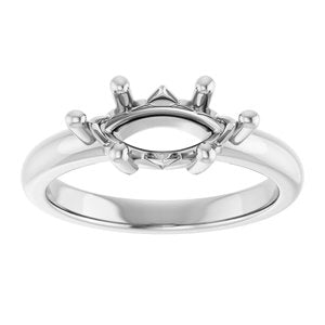 18K X1 White Gold 11x5.5 mm Marquise Ring Mounting – image 6