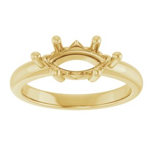 18K Yellow Gold 11x5.5 mm Marquise Ring Mounting – image 6