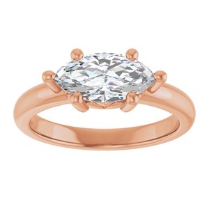 14K Rose Gold 11x5.5 mm Marquise Ring Mounting – image 5
