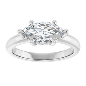 10K White Gold 11x5.5 mm Marquise Ring Mounting – image 5