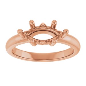 14K Rose Gold 11x5.5 mm Marquise Ring Mounting – image 6
