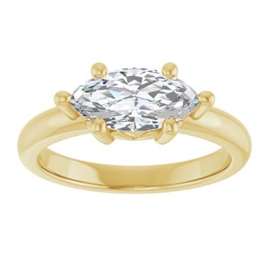 14K Yellow Gold 11x5.5 mm Marquise Ring Mounting – image 5