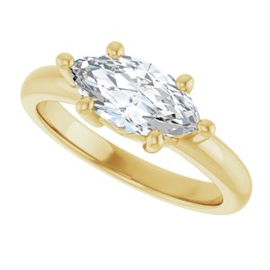 14K Yellow Gold 11x5.5 mm Marquise Ring Mounting – image 8