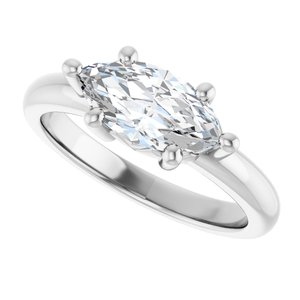 14K White Gold 11x5.5 mm Marquise Ring Mounting – image 8