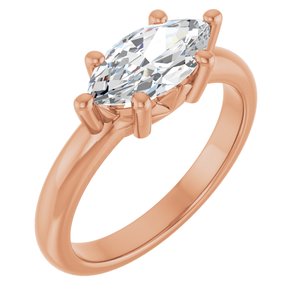 14K Rose Gold 11x5.5 mm Marquise Ring Mounting