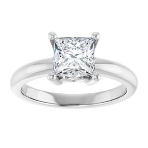 18K Palladium White Gold 6x6 mm Square Ring Mounting – image 5