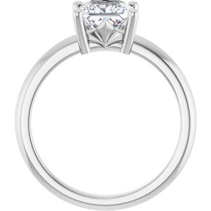 10K X1 White Gold 6x6 mm Square Ring Mounting – image 3