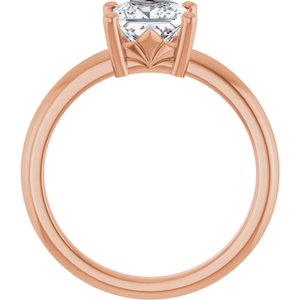 18K Rose Gold 6x6 mm Square Ring Mounting – image 3