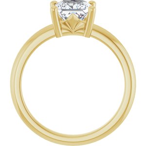 14K Yellow Gold 6x6 mm Square Ring Mounting – image 3