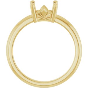 10K Yellow Gold 6x6 mm Square Ring Mounting – image 4