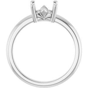 Sterling Silver 6x6 mm Square Ring Mounting – image 4
