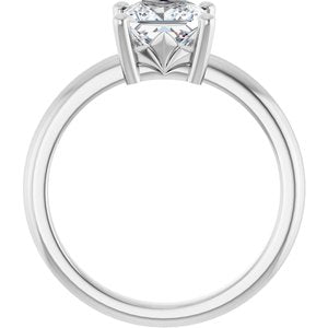 14K X1 White Gold 6x6 mm Square Ring Mounting – image 3
