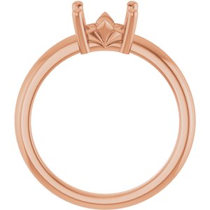 18K Rose Gold 6x6 mm Square Ring Mounting – image 4