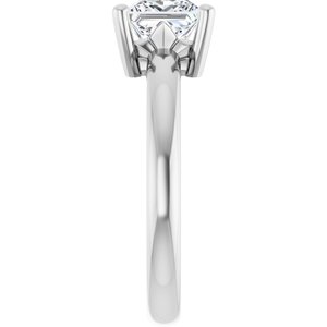 18K White Gold 6x6 mm Square Ring Mounting – image 7