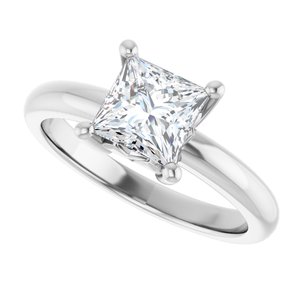 14K X1 White Gold 6x6 mm Square Ring Mounting – image 8