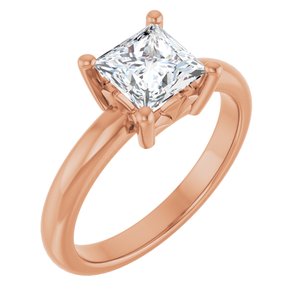 18K Rose Gold 6x6 mm Square Ring Mounting