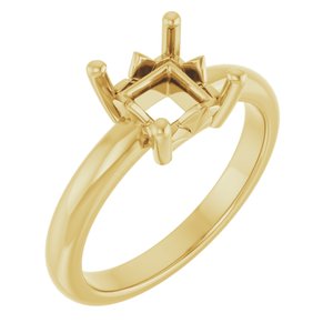 14K Yellow Gold 6x6 mm Square Ring Mounting – image 2