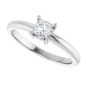 18K Palladium White Gold 3.75x3.75 mm Square Ring Mounting – image 8