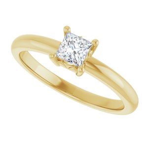 14K Yellow Gold 3.75x3.75 mm Square Ring Mounting – image 8