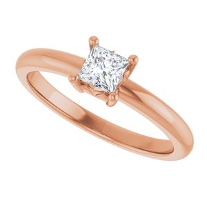 18K Rose Gold 3.75x3.75 mm Square Ring Mounting – image 8