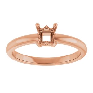 10K Rose Gold 3.75x3.75 mm Square Ring Mounting – image 6