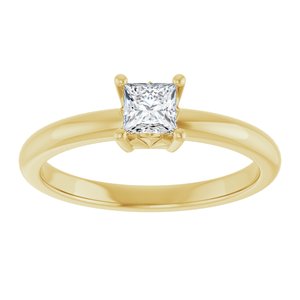 10K Yellow Gold 3.75x3.75 mm Square Ring Mounting – image 5