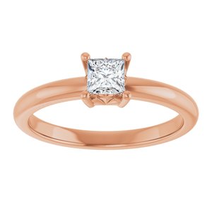 14K Rose Gold 3.75x3.75 mm Square Ring Mounting – image 5