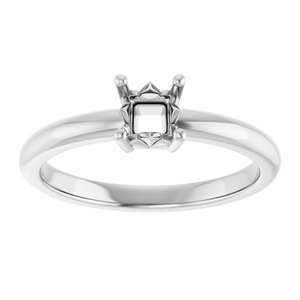 14K X1 White Gold 3.75x3.75 mm Square Ring Mounting – image 6