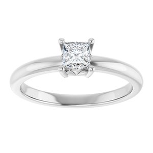 14K X1 White Gold 3.75x3.75 mm Square Ring Mounting – image 5