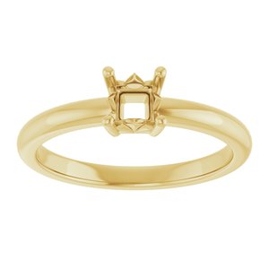 18K Yellow Gold 3.75x3.75 mm Square Ring Mounting – image 6