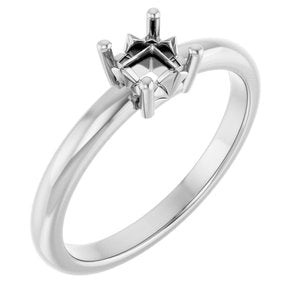 18K Palladium White Gold 3.75x3.75 mm Square Ring Mounting – image 2