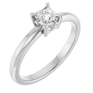 18K White Gold 3.75x3.75 mm Square Ring Mounting