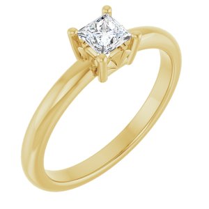 18K Yellow Gold 3.75x3.75 mm Square Ring Mounting
